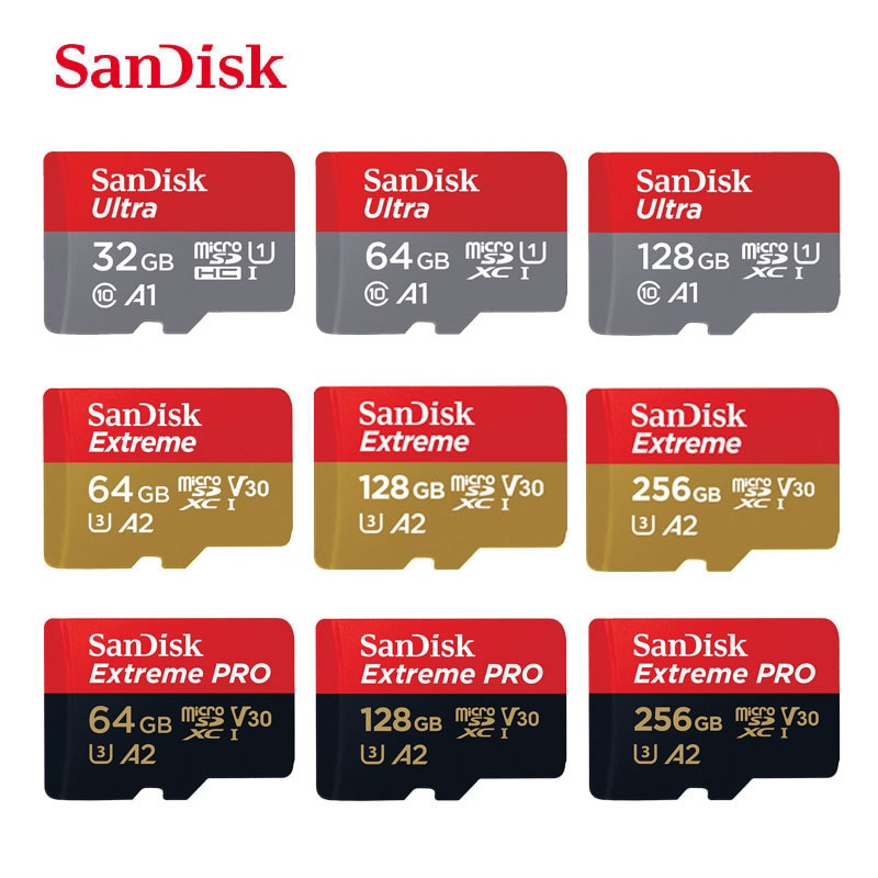 SanDisk Micro SD ī 16GB 32GB MicroSDHC ޸ ī 64GB 128GB 256GB MicroSDXC ͽƮ  V30 U3, 4K UHD TF ī